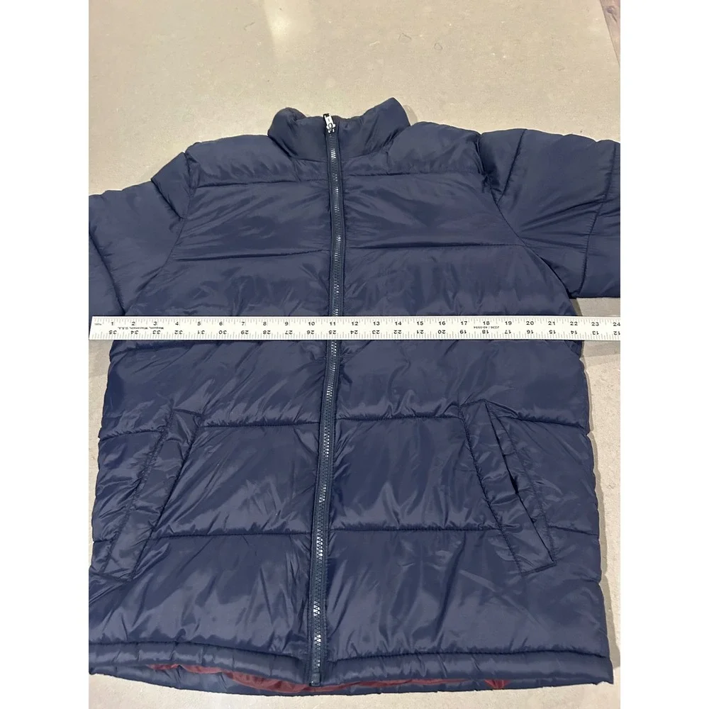 Old Navy Men Navy Blue‎ Puffer Jacket Winter Coat Size Medium